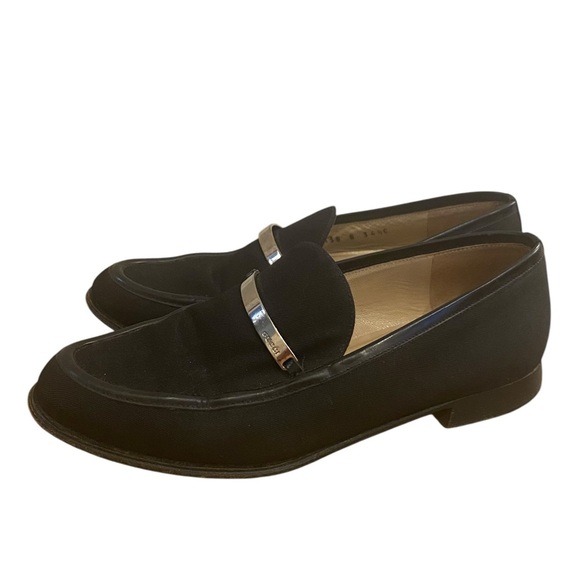 GUCCI Womens Vintage Black Fabric Top Slip On Loafers - Picture 5 of 12